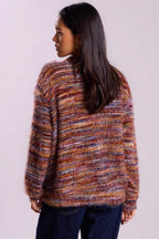 New Retro Fashion Deep V-Neck Maillard Plush Long-Sleeve Knit Cardigan image 2