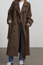 Solid Color Longline Elegant Long Sleeve  Overcoat image 7