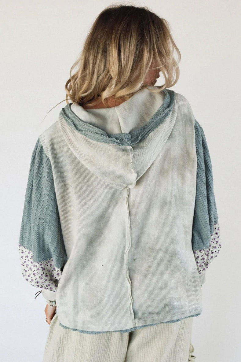 Floral Patchwork Knit Hoodie image 4