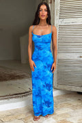 Floral Pouch Neck Sleeveless Bodycon Maxi Dress image 3