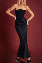 Strapless Boned Corset Bodycon Maxi Dress image 1