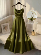 Valeria Satin Dress detail view styled for Avrienne