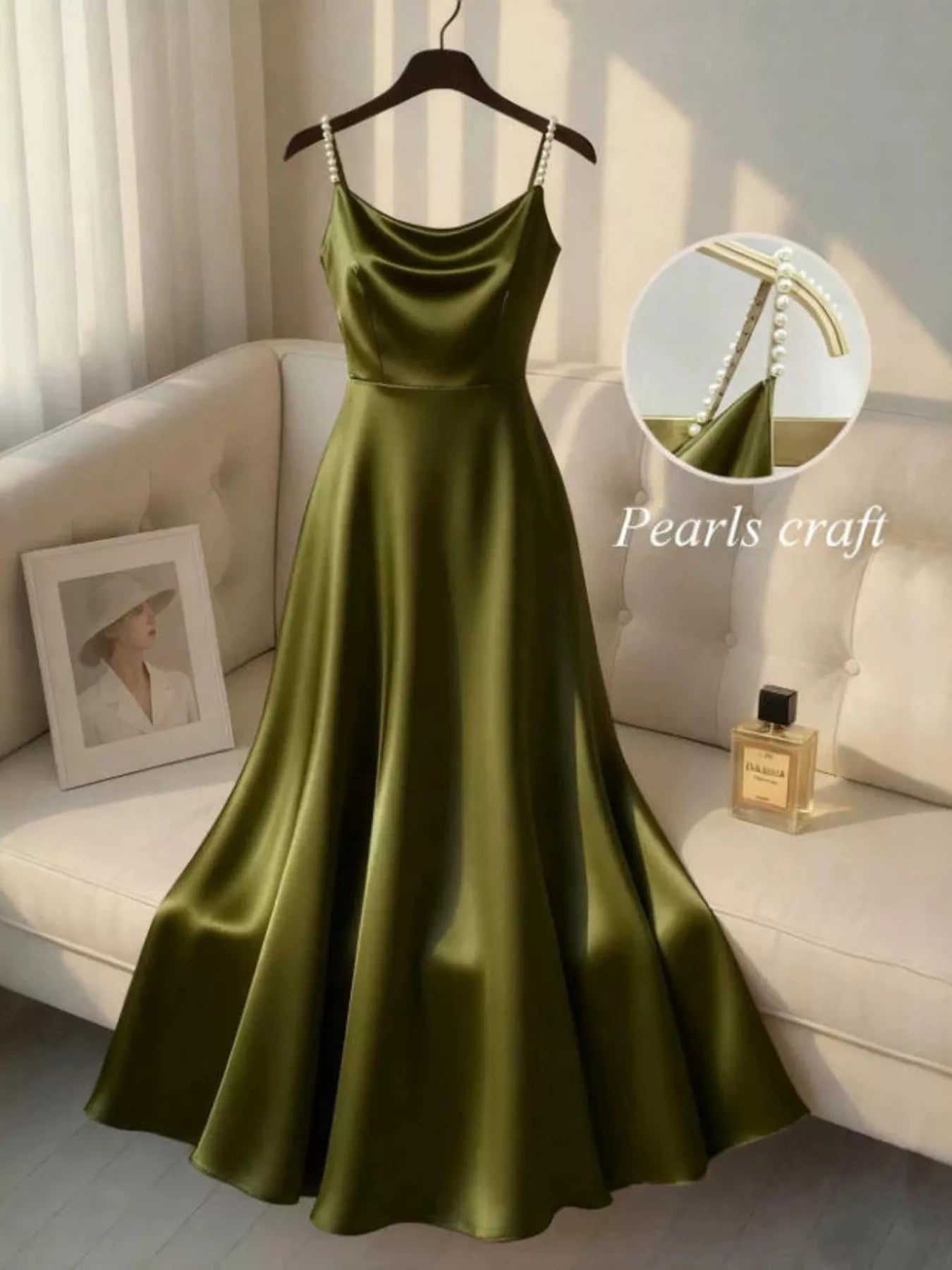 Valeria Satin Dress detail view styled for Avrienne