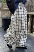 Casual Plaid Ruched Wide Leg Pants image 2
