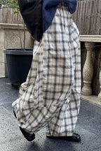 Casual Plaid Ruched Wide Leg Pants image 2
