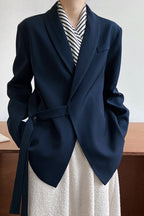 Fashionable Draped Apple Collar Blazer image 3