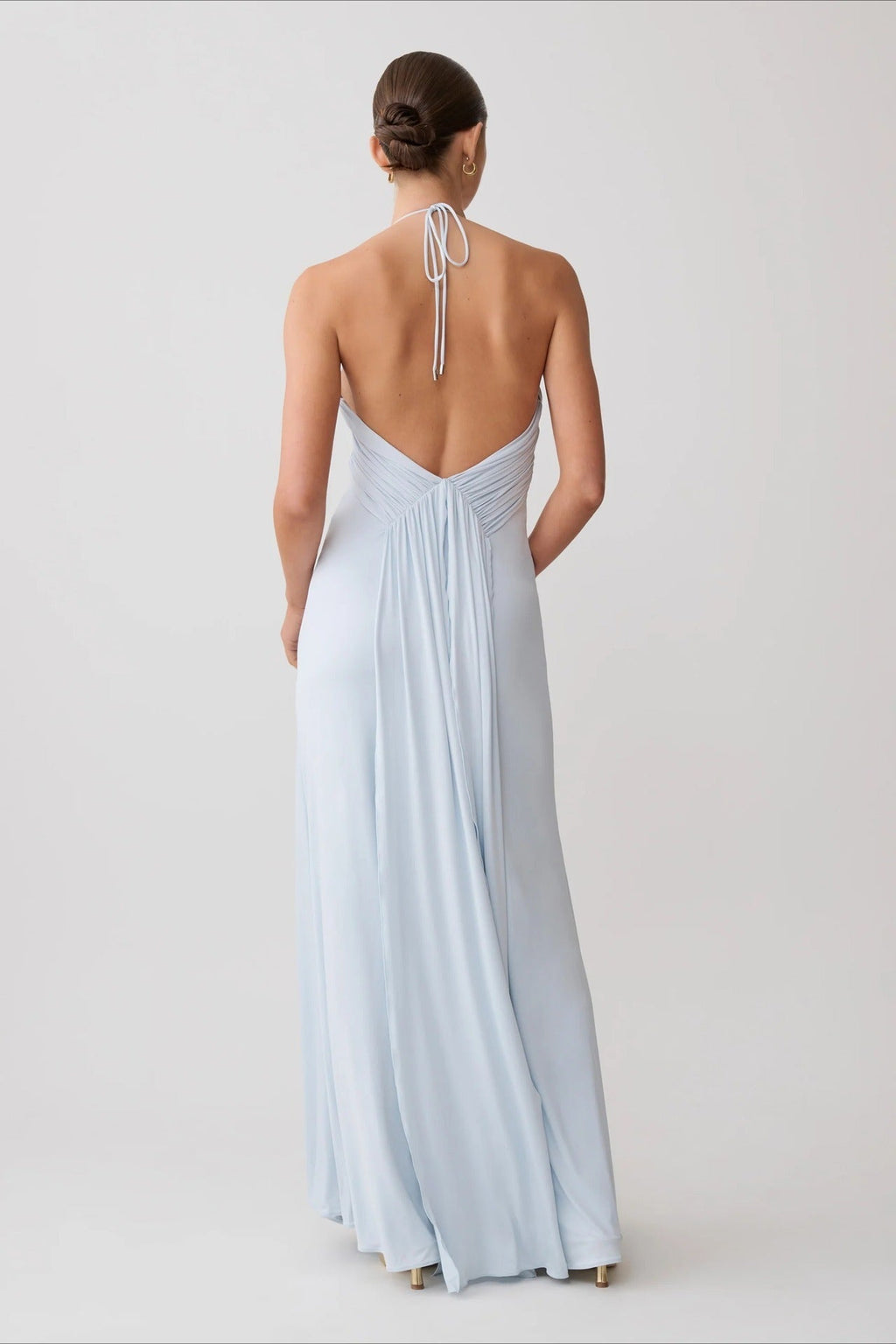 Halter Open Back Ruched Bodycon Mermaid Mini Dress image 5