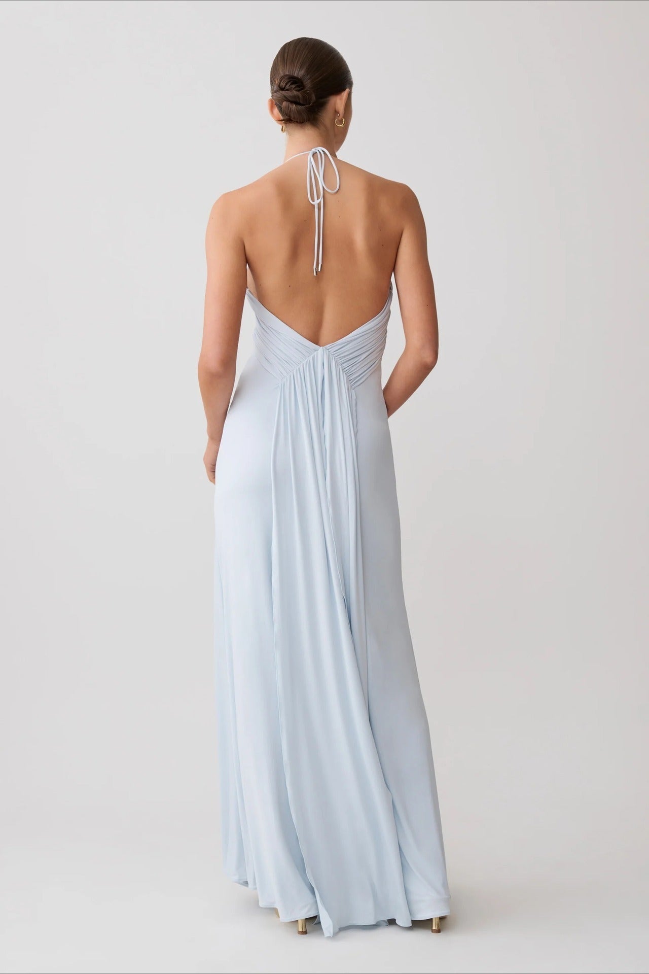 Halter Open Back Ruched Bodycon Mermaid Mini Dress image 5
