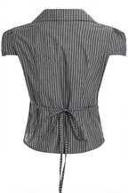 Casual Slim Lace Striped V Neck Blouse image 6