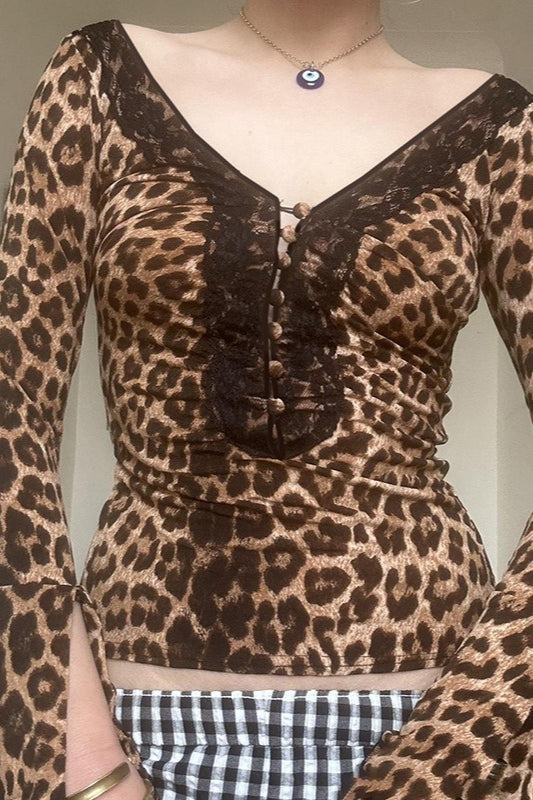 Cutout Backless V Neck Blouse image 1