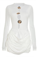 Slim Hollow Pleated Metal Trim Mini Dress image 6