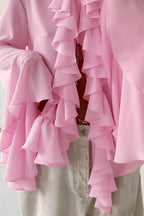 Elegant Ruffle Trim Button Blouse image 3