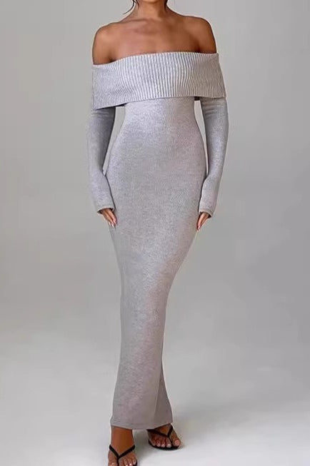 Off Shoulder Ribbed Sweater Dress image 3