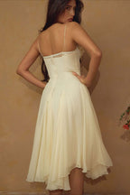 3D Flower Deep V Patchwork Spaghetti Strap Romantic Midi Dress image 6