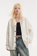 Relaxed Fit Cable Cardigan image 7