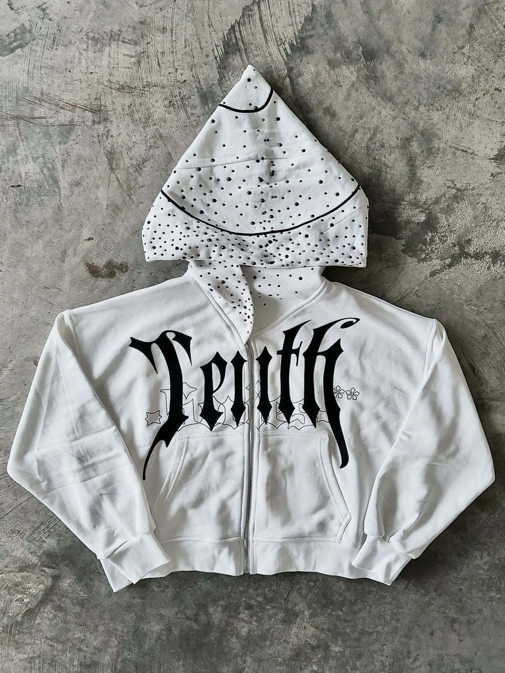Unique Print Asymmetric Zip Hoodie image 1