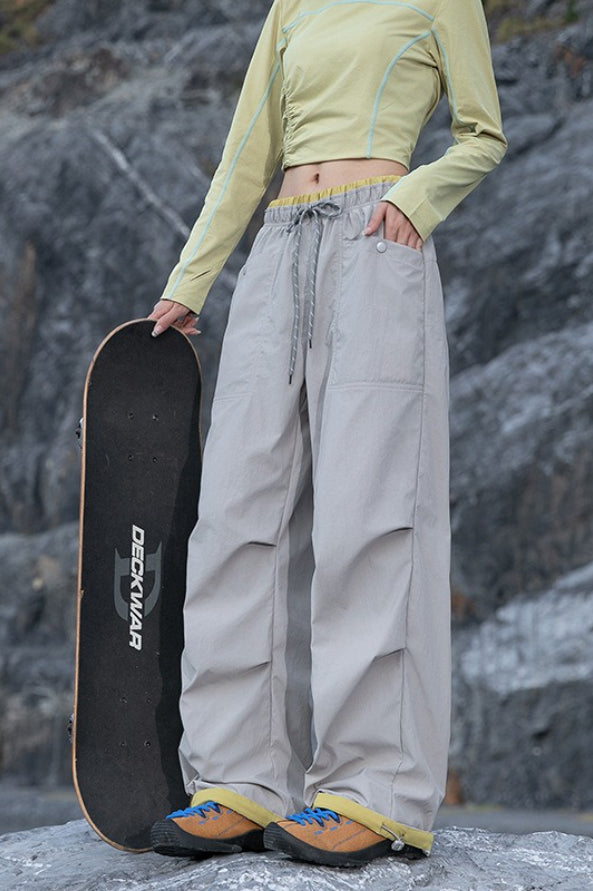 Quick Dry Cargo Wide Leg Cuffed Pants image 7