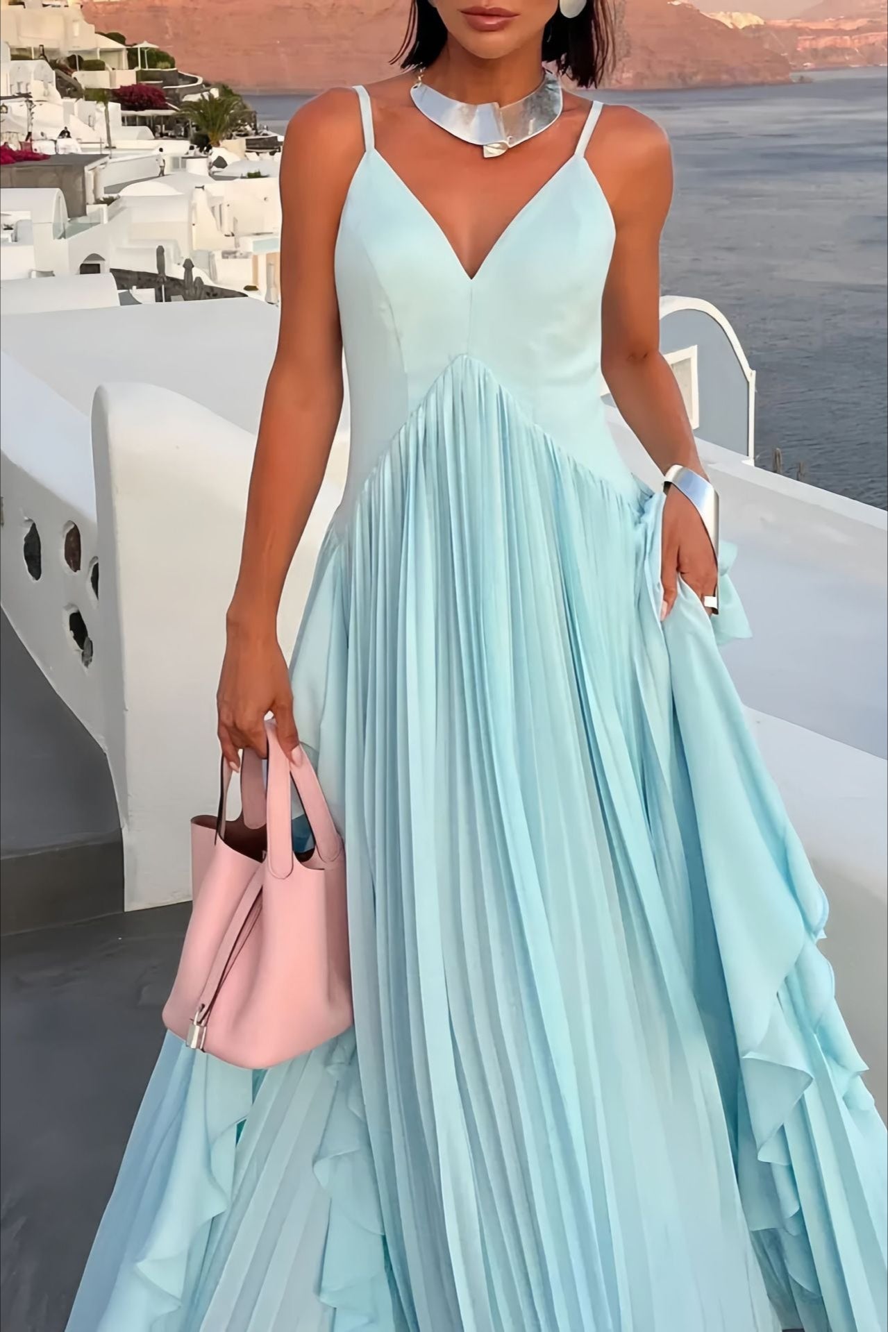 Swing Pleated Layered Maxi Dress image 3