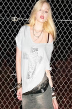 Y2K Copper Cross Print Loose T-Shirt image 6