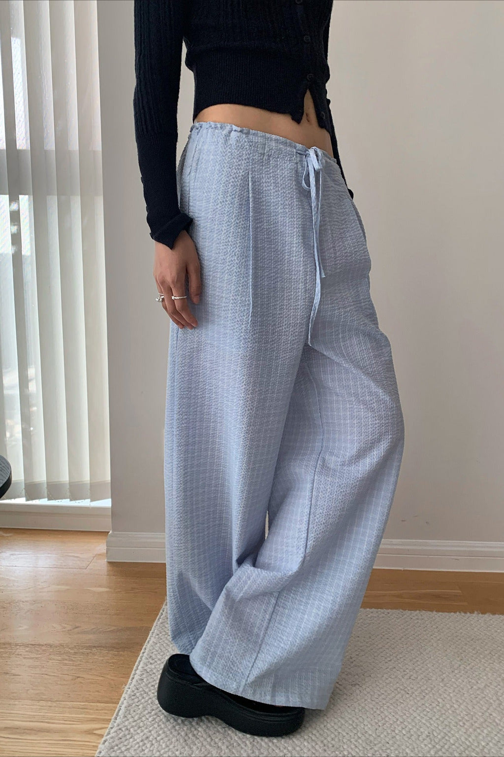 Loose Fit Checkered Casual Pants image 4