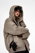 Stand Collar High Neck Hooded Puffer Jacket image 5