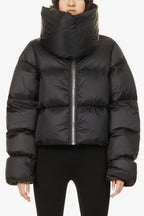 High Neck Scarf Collar Quilted Puffer Jacket image 4