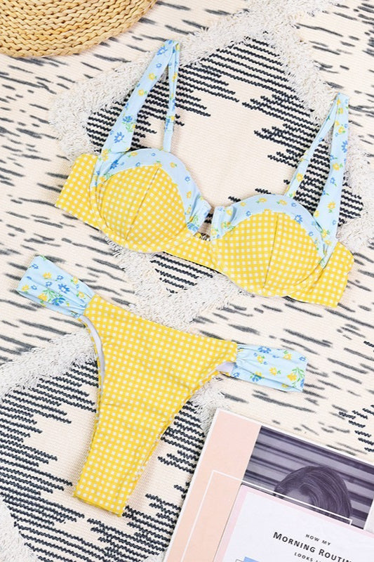 Chic Print Underwire Bikini Low Back Two Piece Bikini Sets image 5