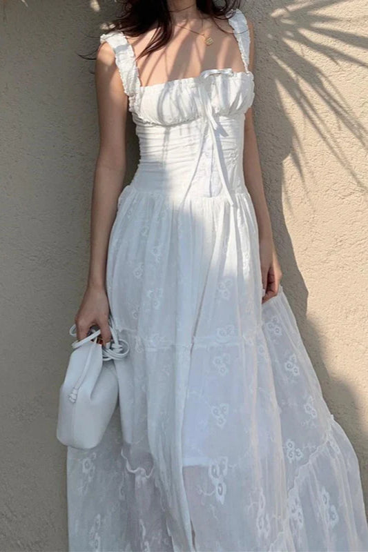 Square Neck Slim Fit Casual Maxi Dress image 3