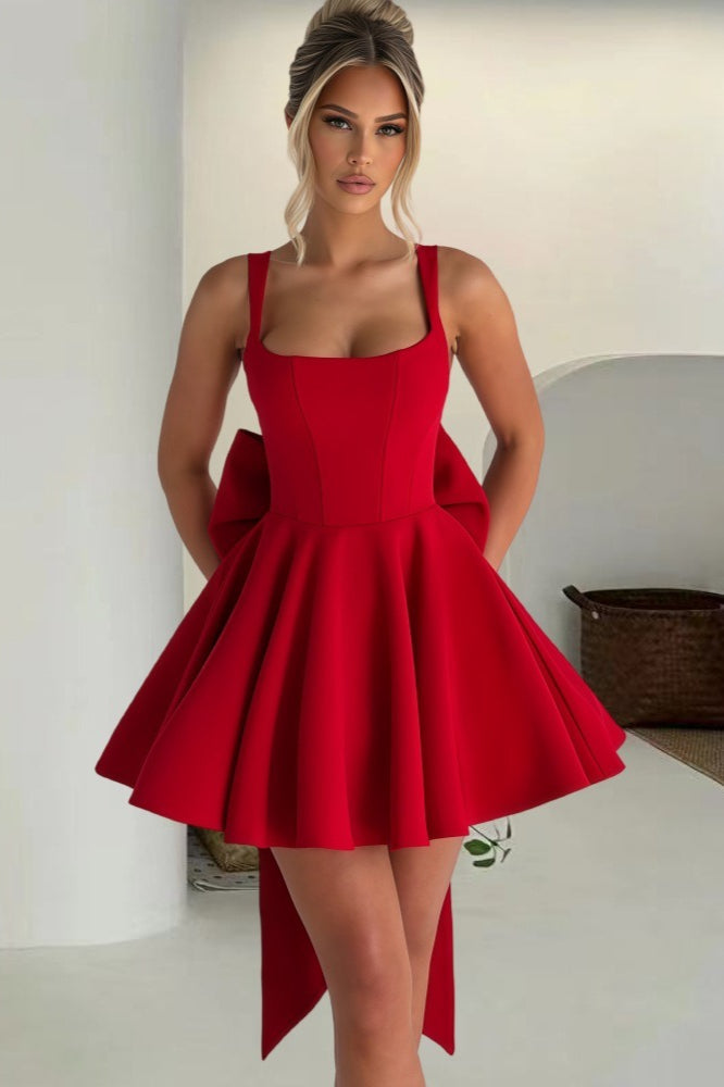 Detachable Bow Corset Mini Party Dress image 6