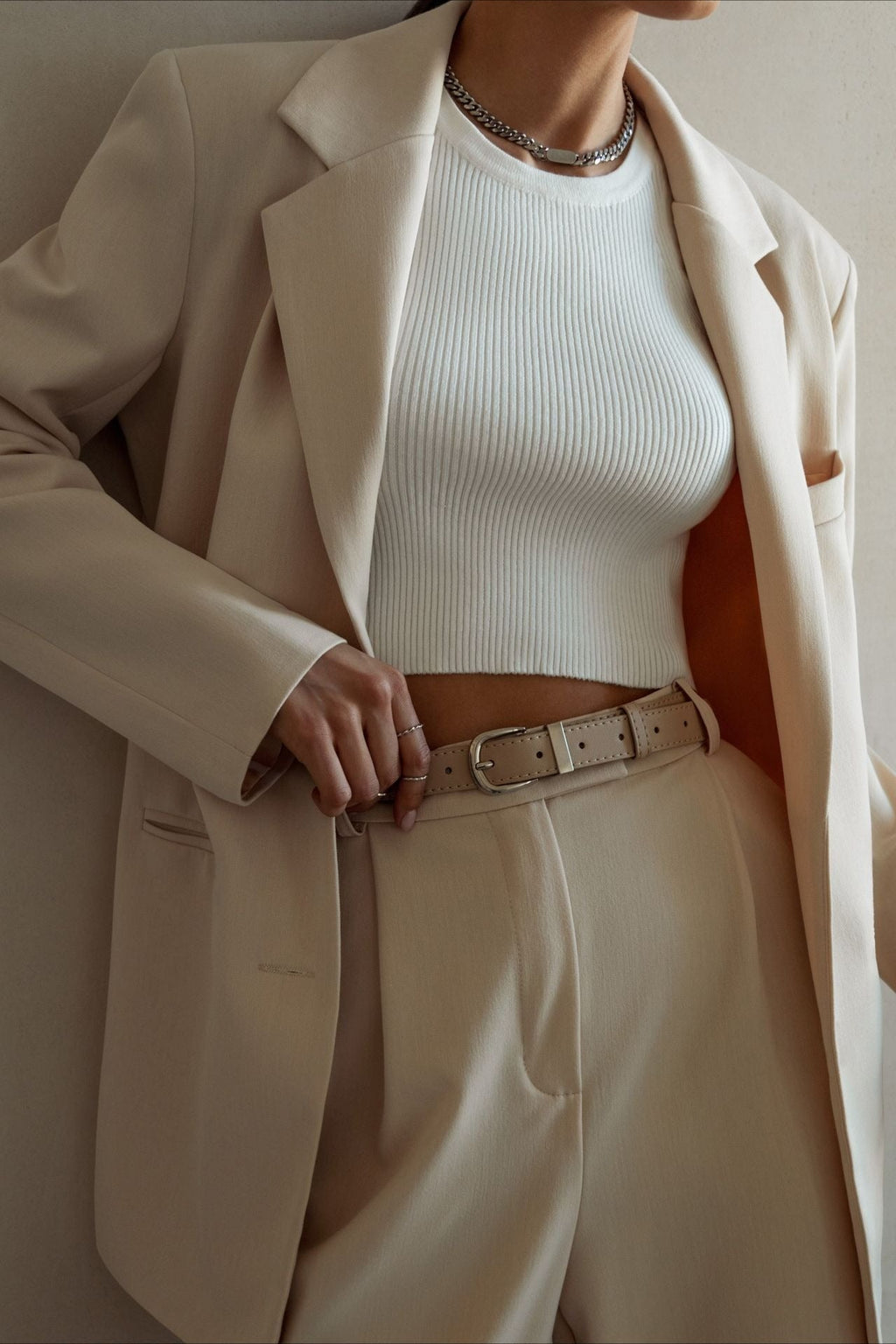 Solid Cropped Knit Top image 2