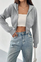 Short Zip Up Hoodie Coat image 1
