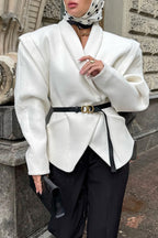 Vintage Wool Blend Belted Waist Coat image 3