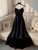 Valeria Satin Dress detail view styled for Avrienne