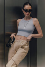 Solid Cropped Knit Top image 11
