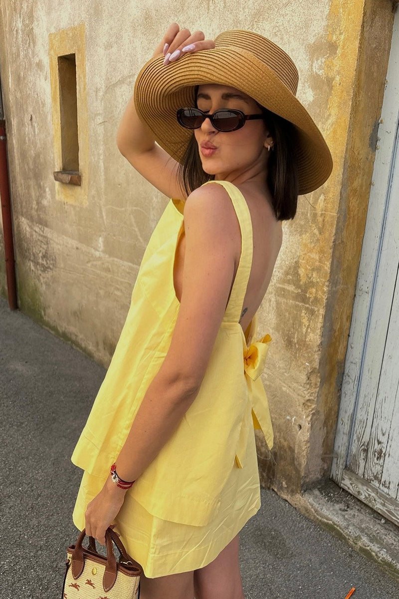 Off Shoulder Cami Tie Back Two Piece Set image 3