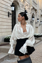 Vintage Satin Lantern Sleeve Blouse image 4