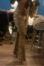 High Waist Slim Leopard Flared Pants image 7