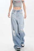 Gradient Ripped Straight Leg Jeans image 1