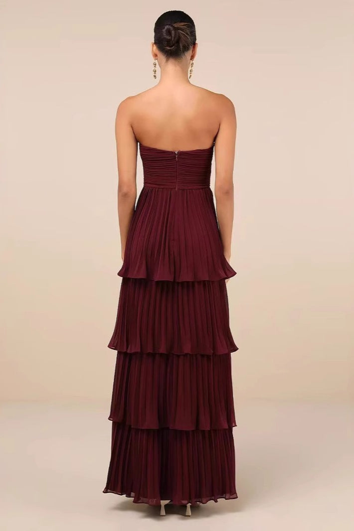 Ruched Bustier Tiered Hem Formal Dress image 2