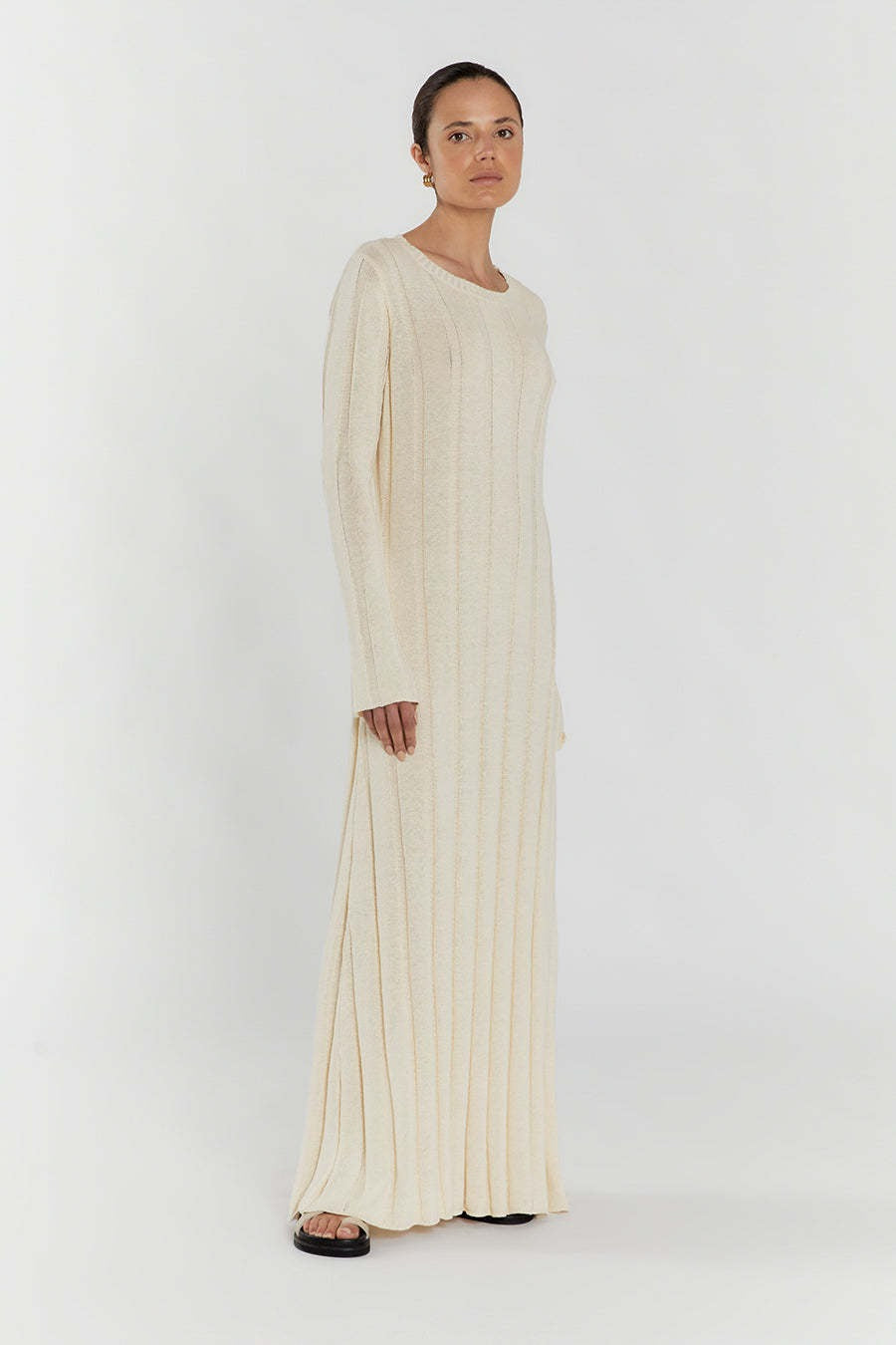 Solid A Line Maxi Sweater Dress image 8