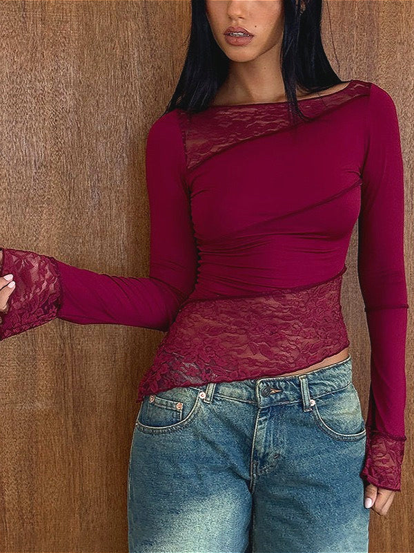 Vintage Slim Fit Floral Detail Long Sleeve Long Sleeve Tee image 2