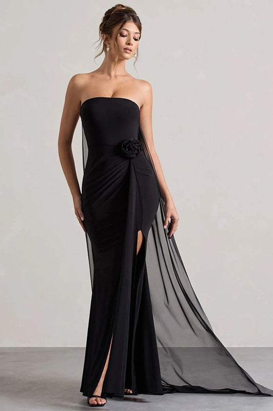 Strapless Floral Tie Maxi Dress image 7