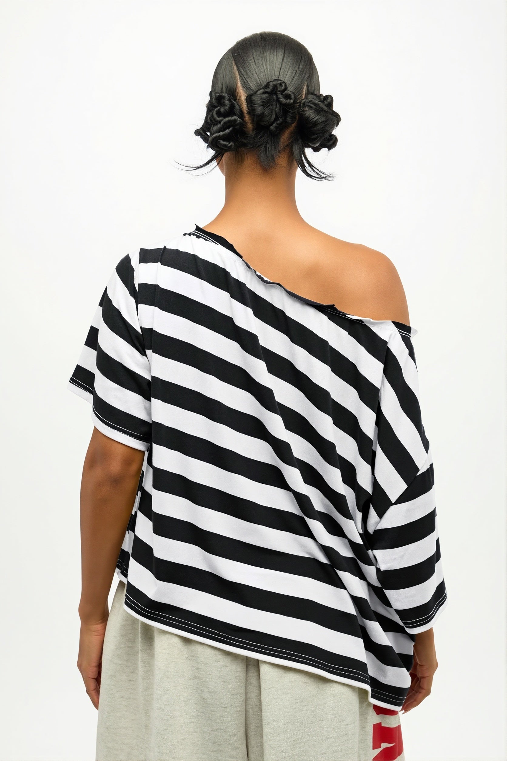Casual Colorful Striped Loose T-Shirt image 12