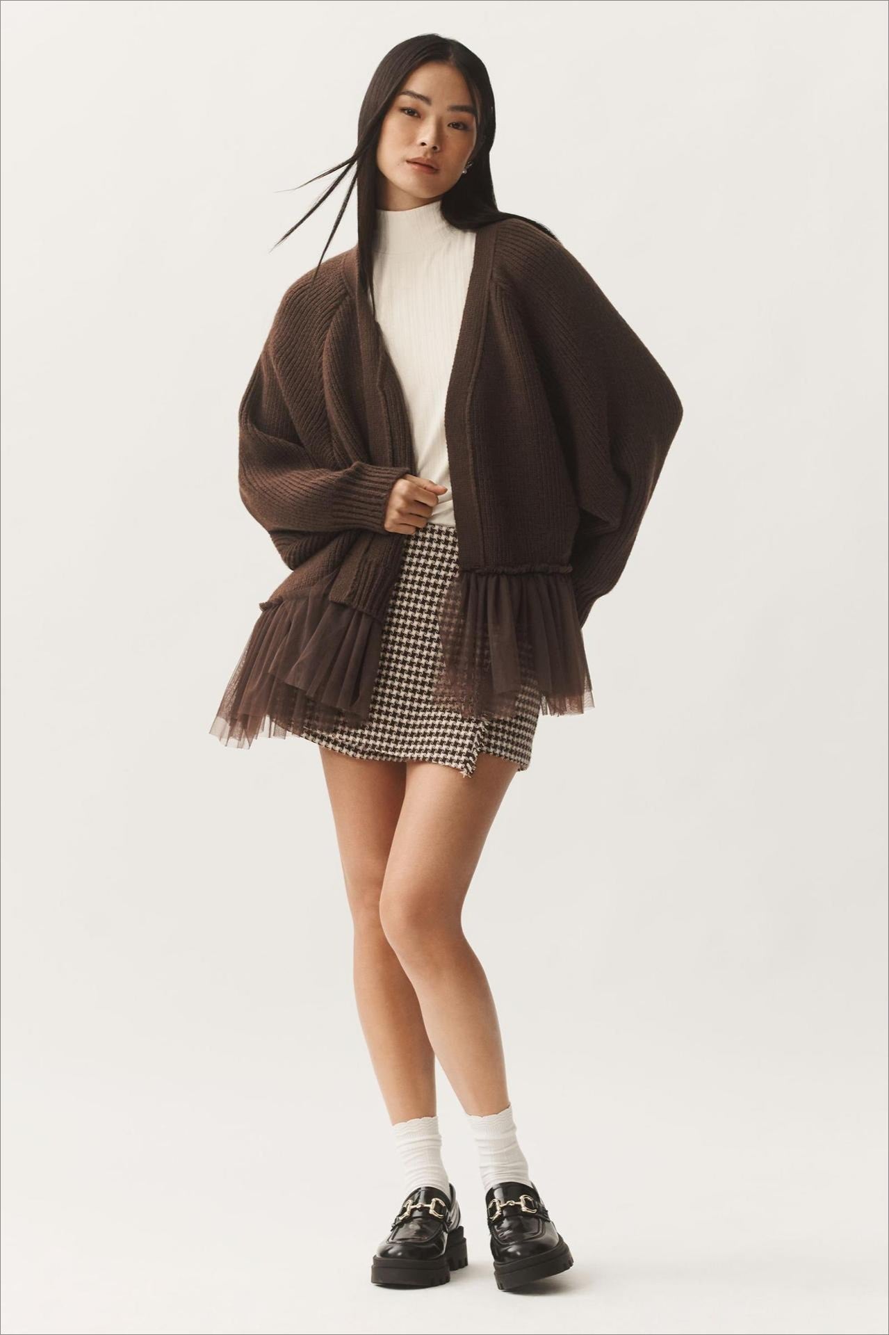 Sheer Ruffle Knit Cardigan image 4