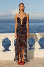 Sheer Polka Dot Split Strap Party Dress image 2