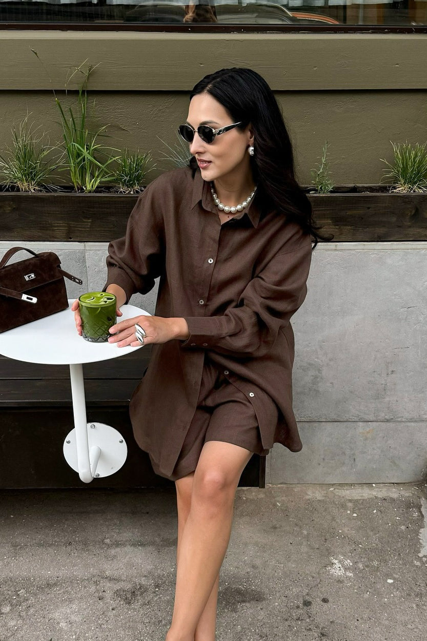 Chic Casual Versatile Cardigan Shorts Two Piece Set image 6