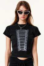 Street Style Vintage Washed Print T-shirt image 5