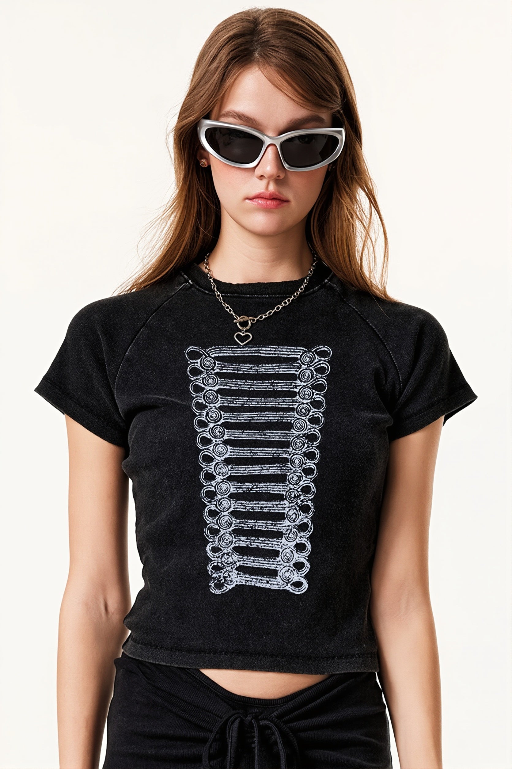Street Style Vintage Washed Print T-shirt image 5