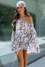 Zebra Print Flowy Off Shoulder Mini Dress image 5