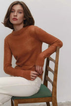 Sheer Blend Round Neck Knit Top image 1